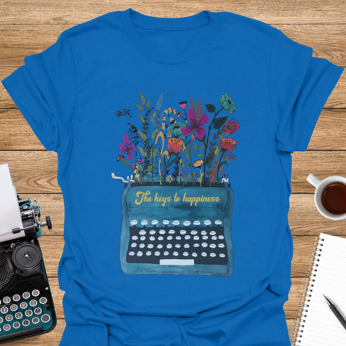 The Keys to Happiness: Blue Typewriter