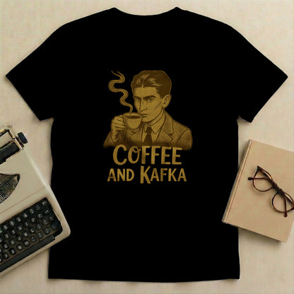 Kafka Themed Coffee Lover Graphic Shirt