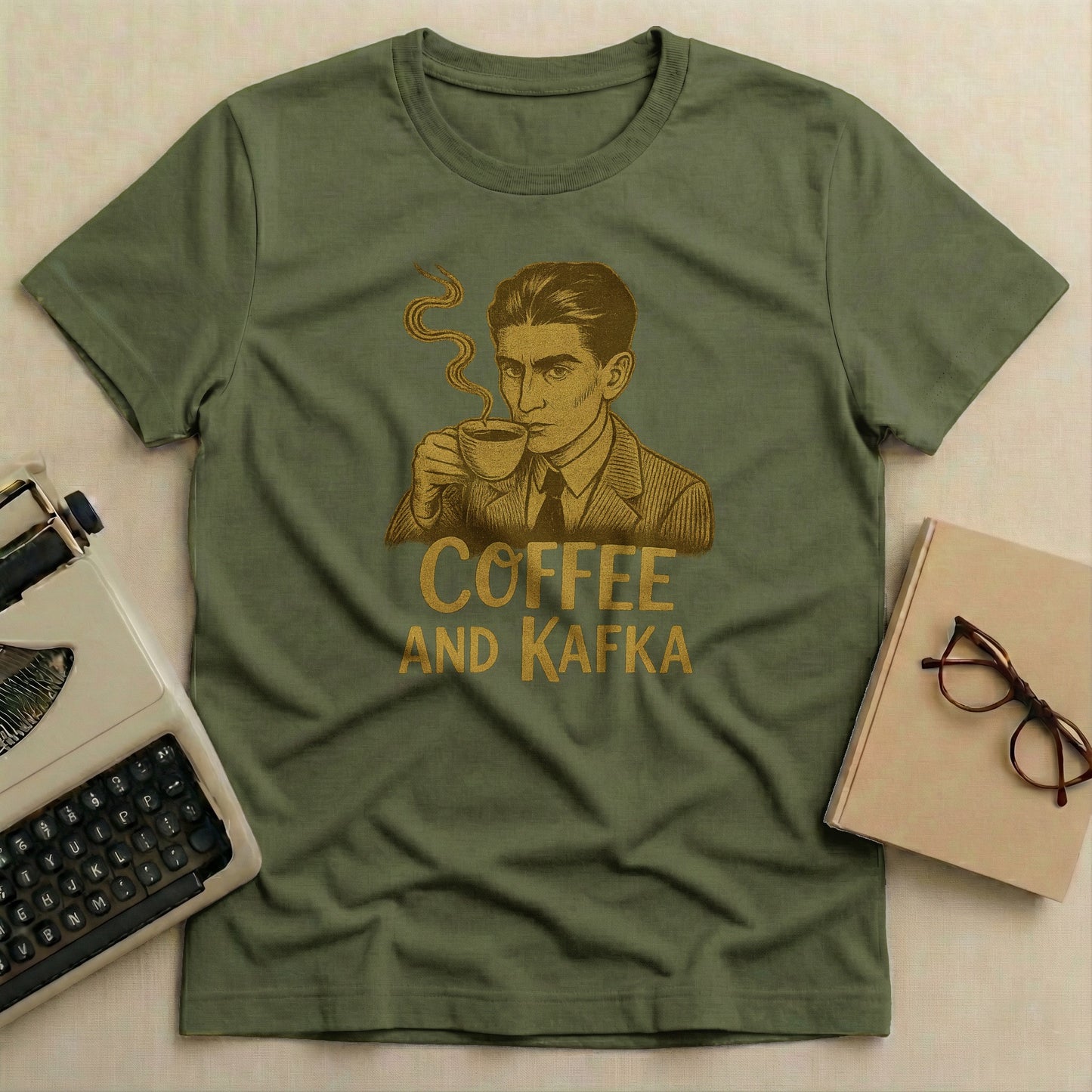 Coffee and Kafka Graphic Print T-shirt