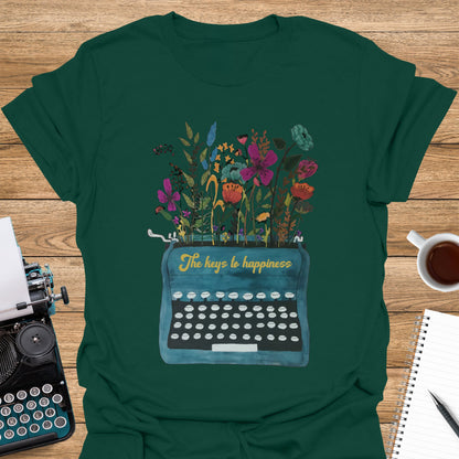 The Keys to Happiness: Blue Typewriter