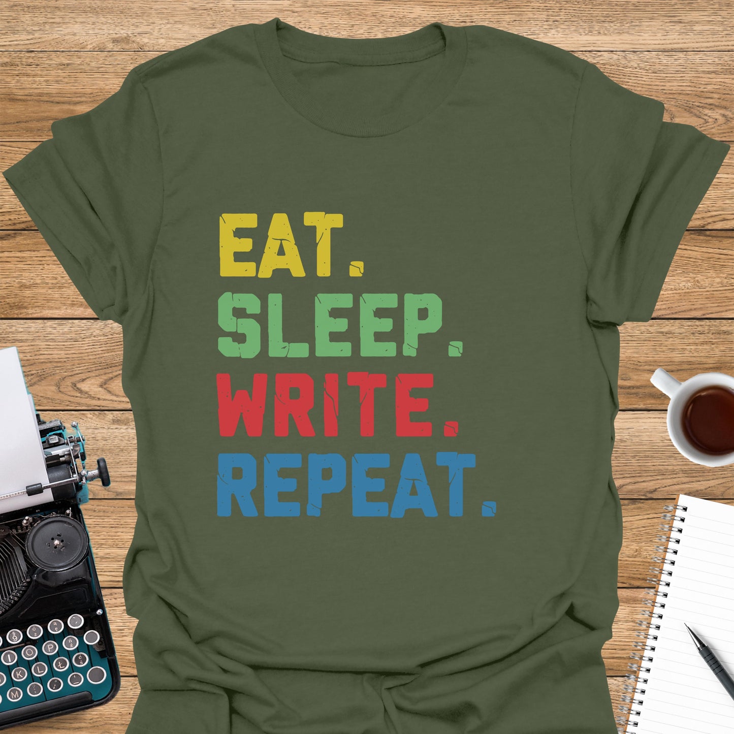 Eat, Sleep, Write, Repeat. Colorful