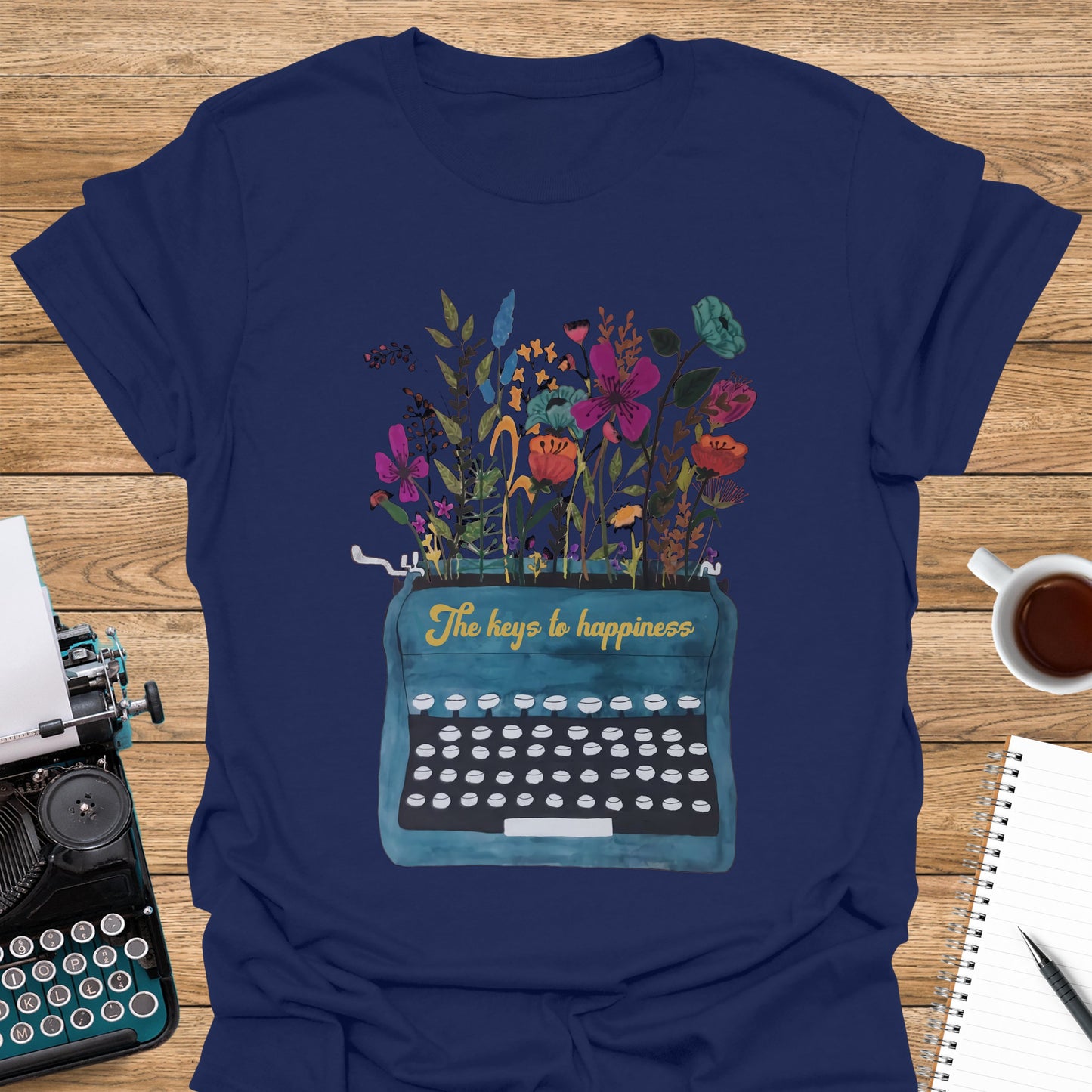 The Keys to Happiness: Blue Typewriter