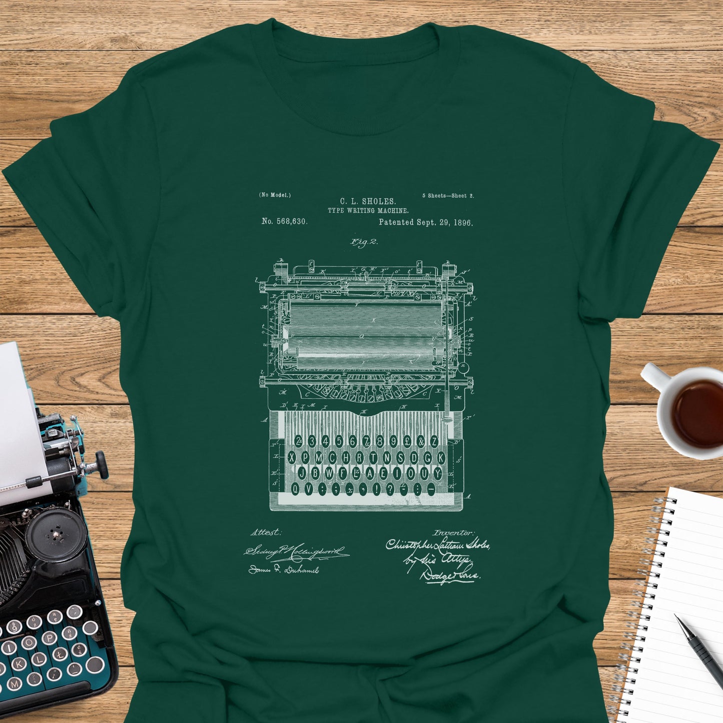 Typewriter Patent Sholes 1896