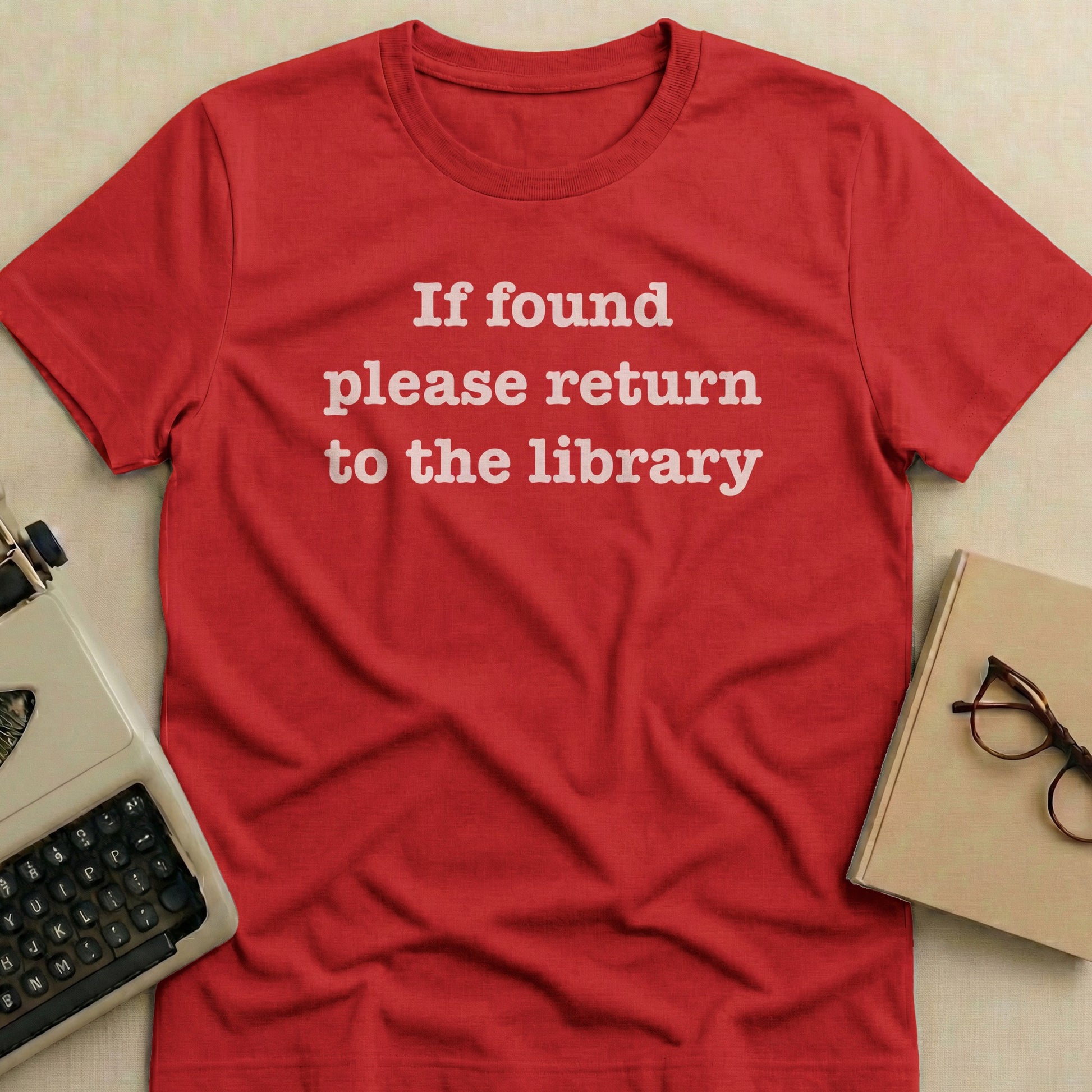 If found please return to the library shirt